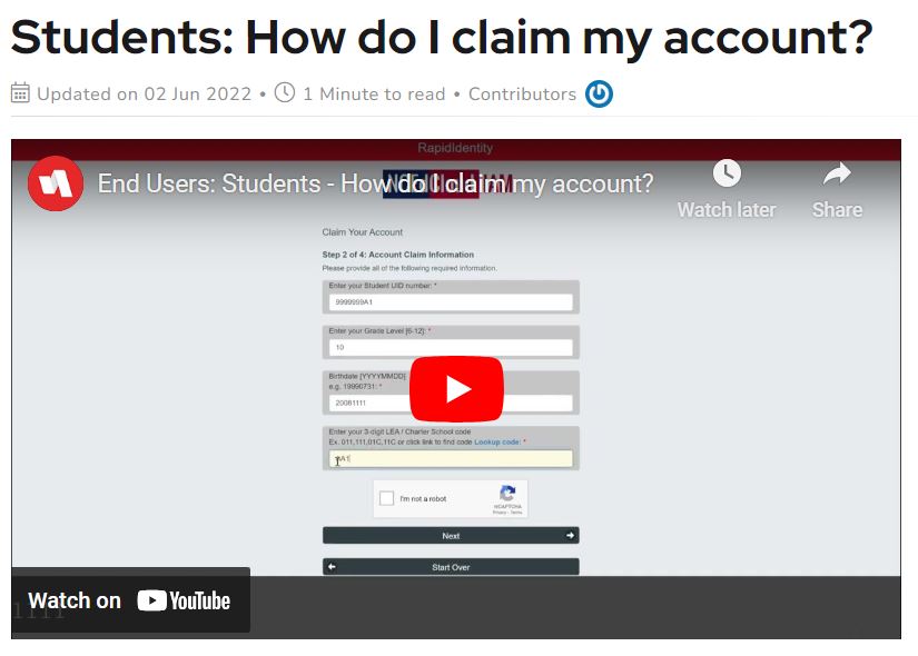 NCEDCloud, Students: How do I claim my account for PowerSchool?